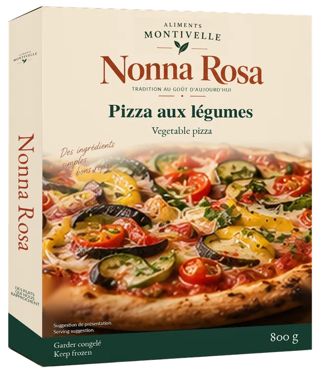Packaging concept for Nonna Rosa: Vegetable pizza, 800 g.